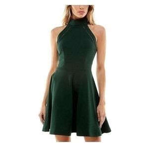 B. Darlin Womens Juniors Halter Mini Fit & Flare Dress